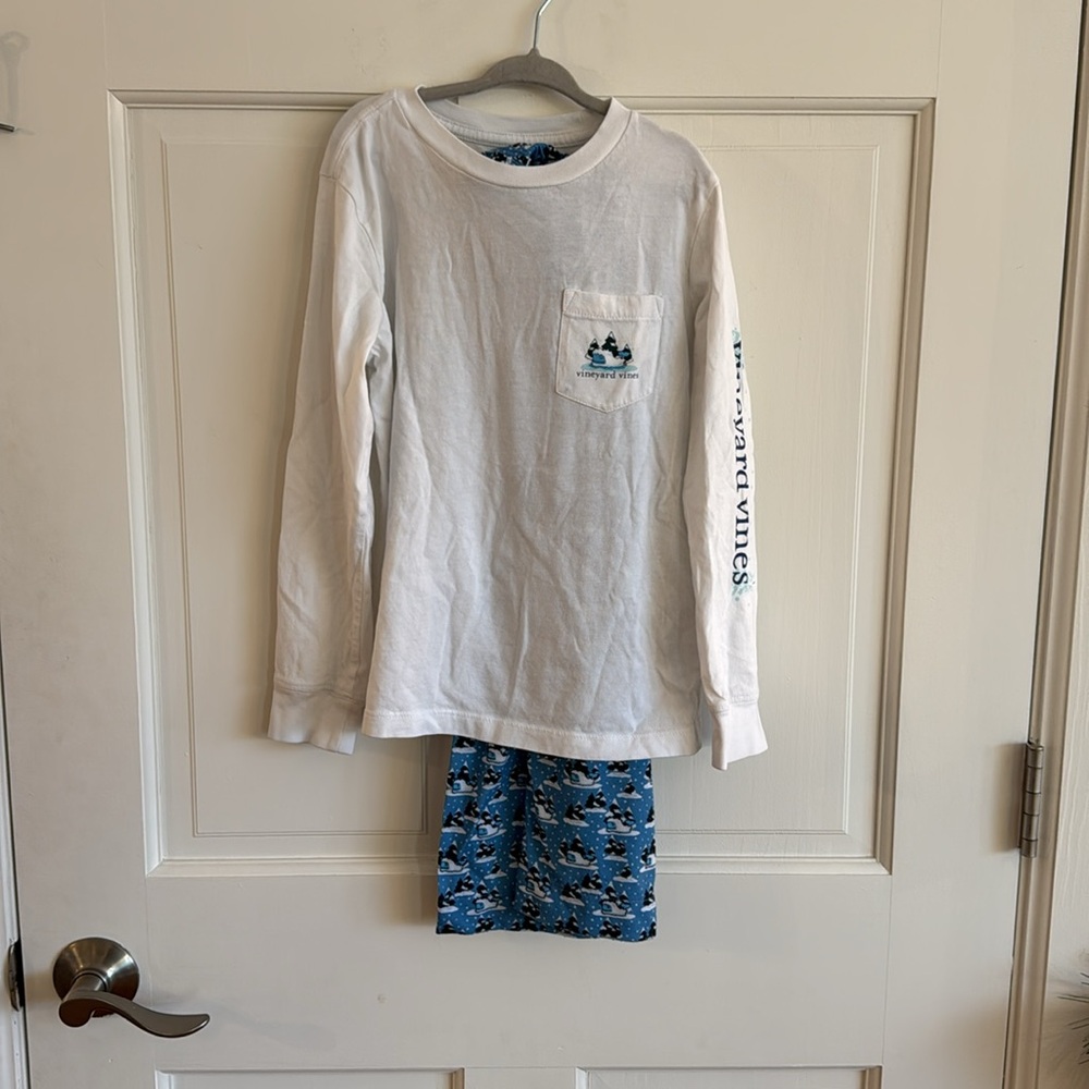 Vineyard vines boys size 6 yeti winter long sleeve shirt pajama pants set
